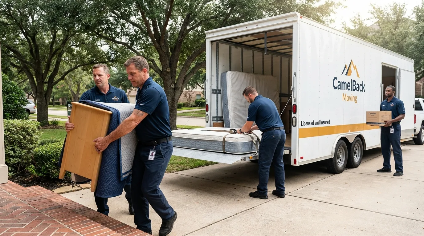 Crew loading residential truck for cross-state move from Bealeton, VA