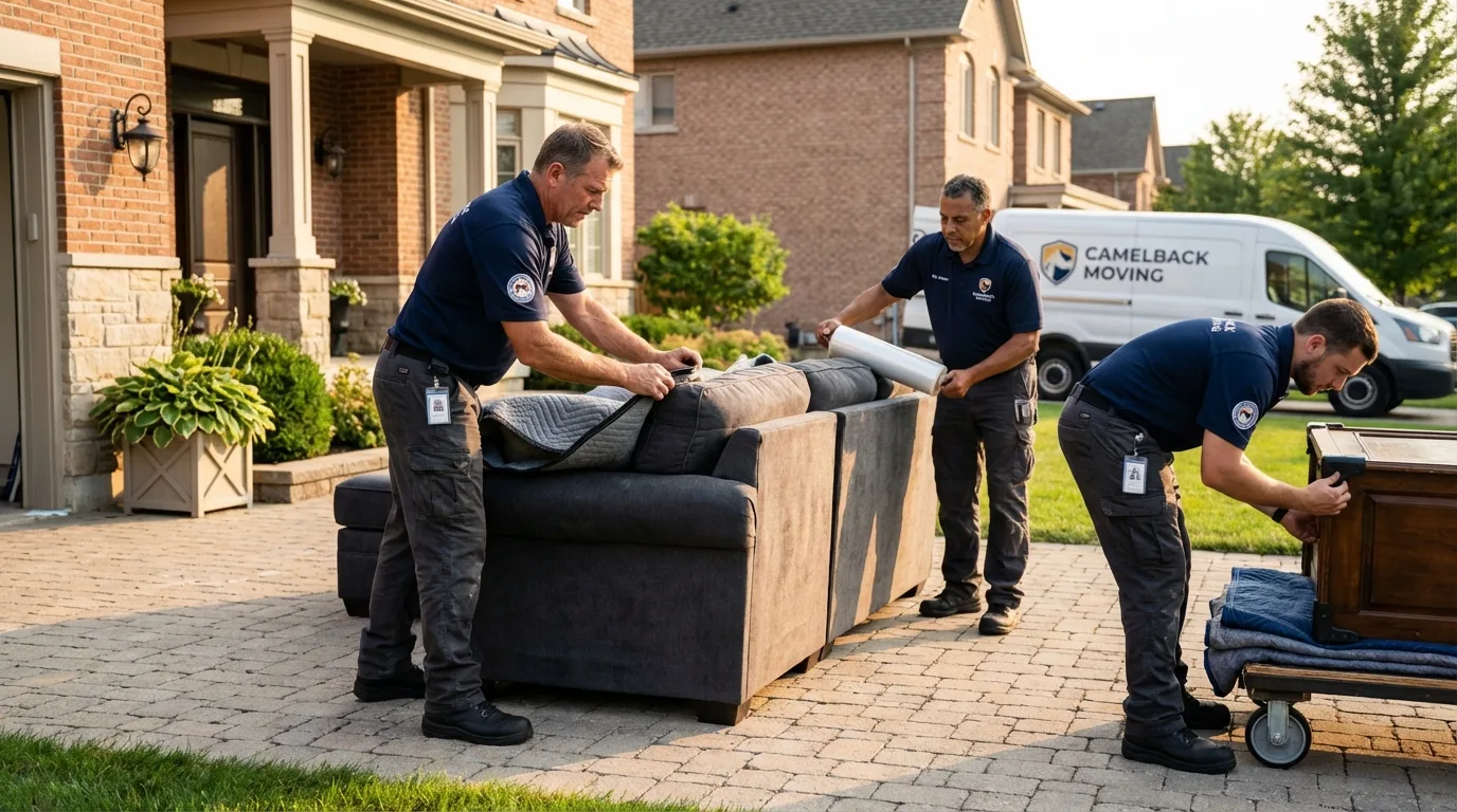 Large estate moving crew wrapping furniture in Bealeton, VA